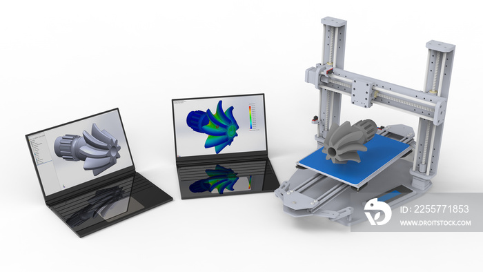 3D rendering - design a helical gear concept