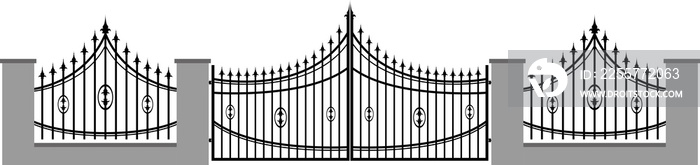 Spooky cemetery/ Halloween gate - isolated on white background