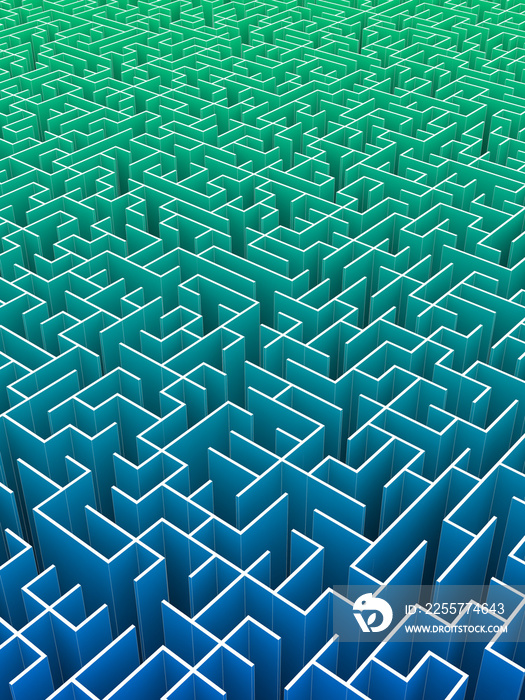 Infinite labyrinth concept, original 3d rendering