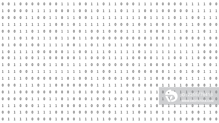 01 or binary numbers on the computer screen on monitor matrix background, Digital data code in hacke