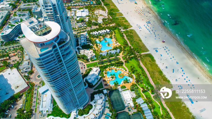 Aerial view of Miami Beach. South Beach. Florida. USA.