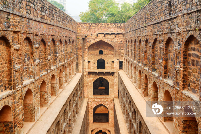 Agrasen ki Baoli reservoir, Delhi, India. The ancient step well