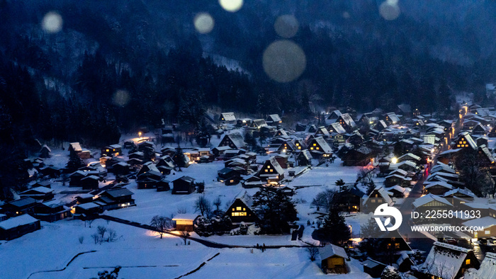 Shirakawago, Gifu Chubu , Japan, Traditional and Historical Japanese village Shirakawago in winter season with snow.