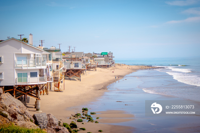 Exclusive mansions at Malibu beach at the Pacific Coast Highway - travel photography