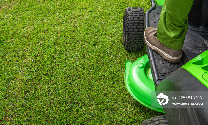 Professional Grass Mowing Backdrop with Copy Space