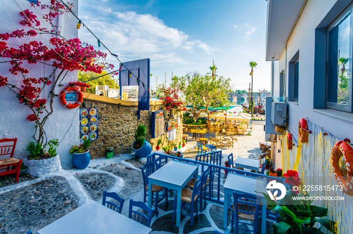 Beautiful street view in Kos Island. Kos Island is populer tourist destination in Greece.