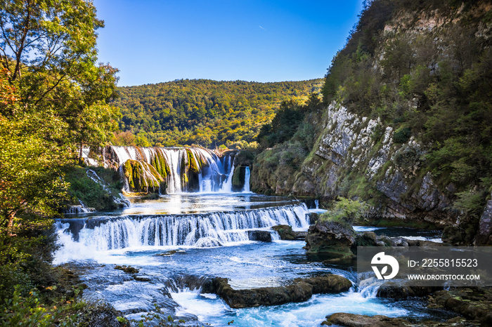 Waterfall Strbacki Buk on Una river in Bosnia and Herzegovina near the Croatian border