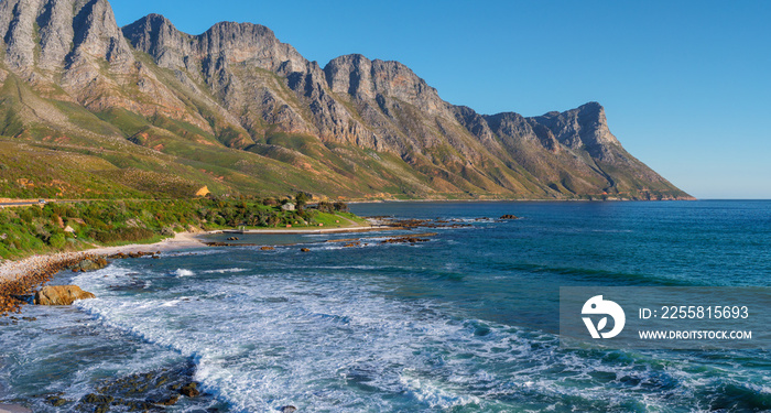 View of the Kogelberg Mountains along Clarence Drive between Gordon’s Bay and Rooi-Els. False Bay. Western Cape. South Africa