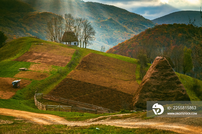 autumn landscape in Apuseni mountains, Transylvania, Romania