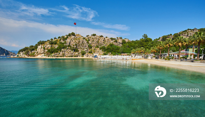 Medterranean coastline and cottage village near Turunc suburb of Marmaris resort town