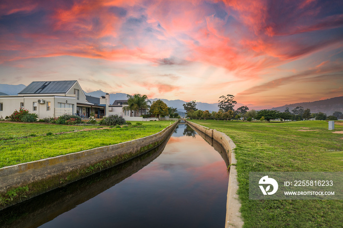 Houses on canal side in a beautiful golf estate in Robertson South Africa