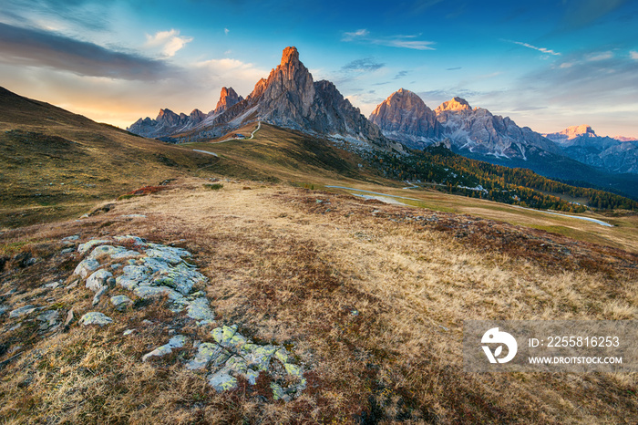 Landscape of beautiful autumn picturesque mountains