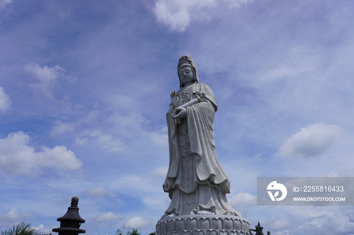 Statue of Goddess Kwan Im 22.8 meter high statue was founded in Vihara Avalokitesvara in downtown Siantar, located in Jalan Siposo-Poso.