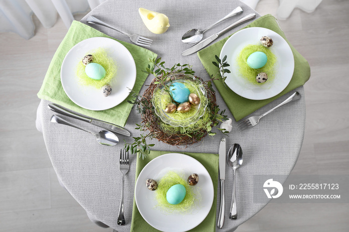 Beautiful table set for Easter celebration