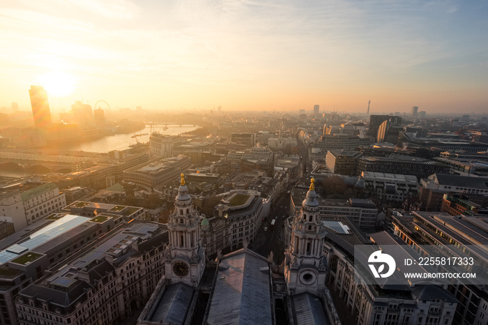 Aerial view of London from St.Paul’s Cathedral, United Kingdom