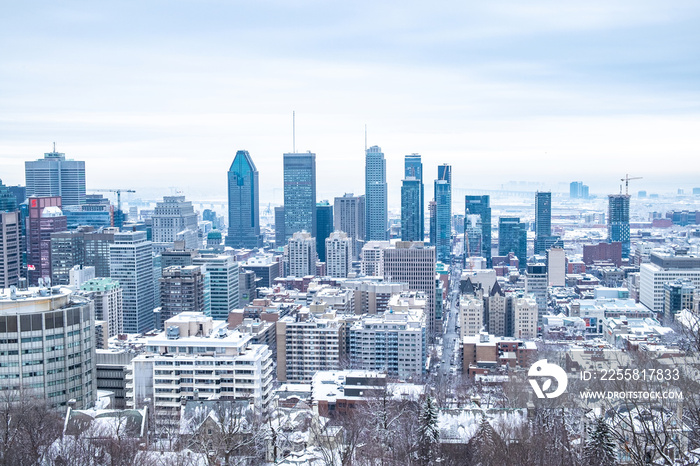 Montreal in winter from Mont Royal, Canada