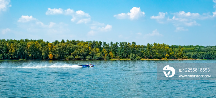 Speed boat on water