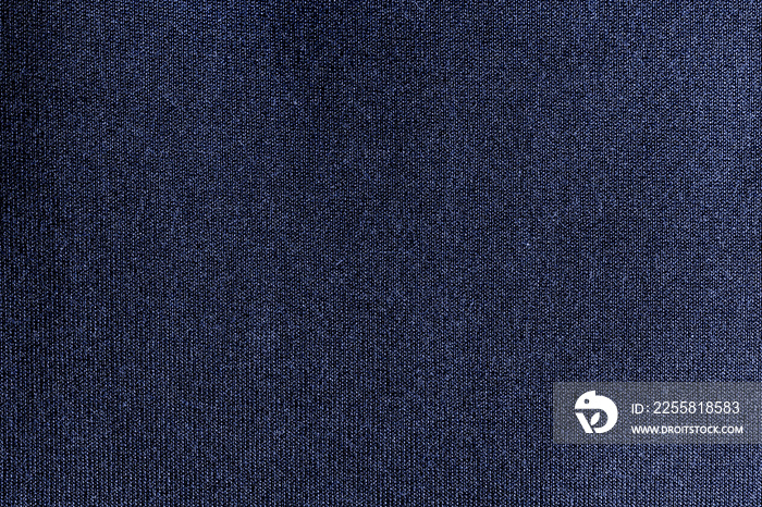 Dark blue color sports clothing fabric football shirt jersey texture and textile background.