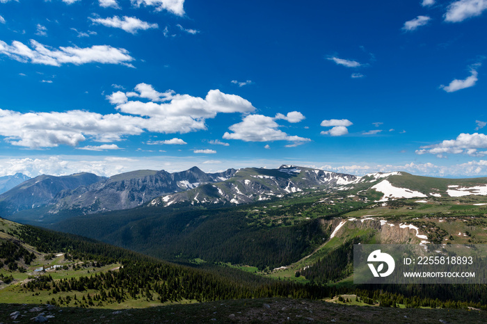 Scenic view of the Rocky Mountains from the Trail Ridge Road, in the Rocky Mountains National Park, Colorado, USA