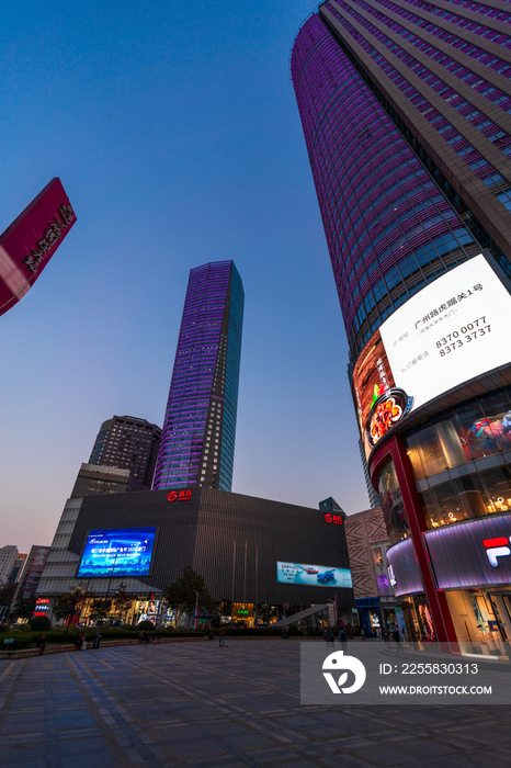 南京新街口街景夜景