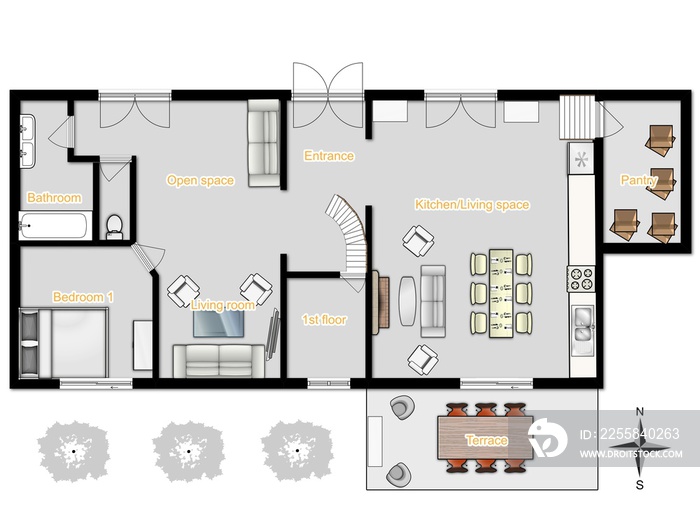 Illustration floor plan