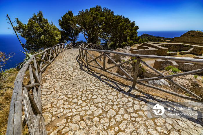 Italy. Capri Island. Villa Jovis built by emperor Tiberius - remains the east part