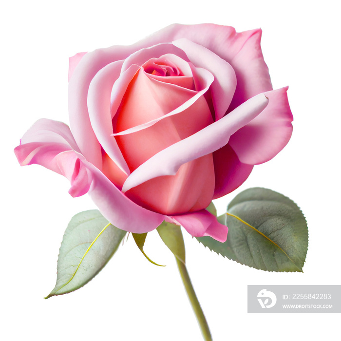 pink rose isolated on white background. for Valentines Day