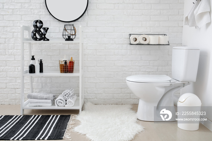 Stylish interior of modern restroom