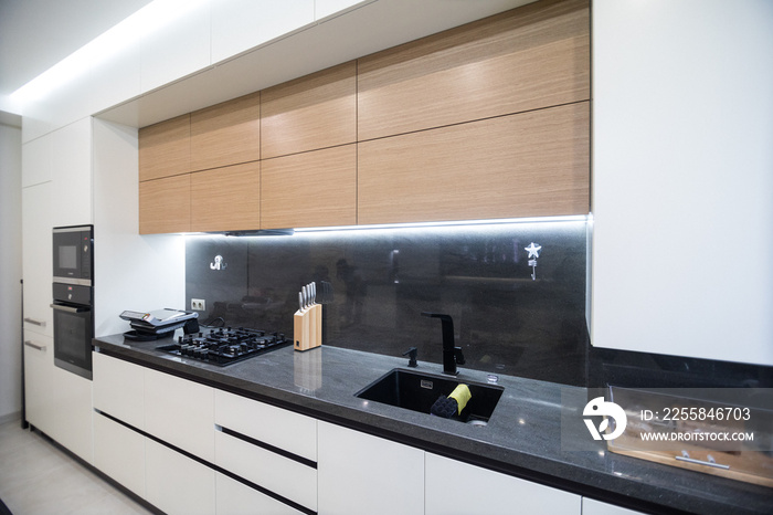 Modern kitchen interior in new luxury home