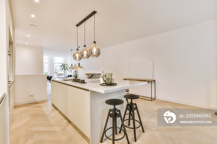 Interior of a kitchen in modern apartment