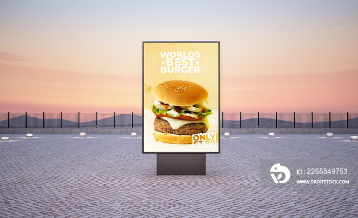 vertical street burger poster billboard