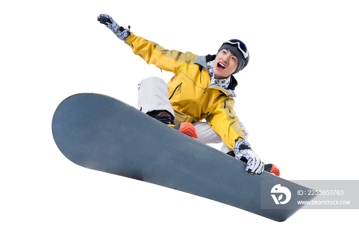 年轻男子滑雪