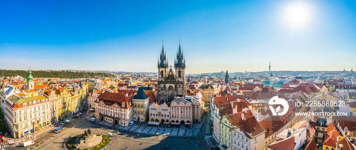 Old Town square with Tyn Church in Prague, Czech Republic