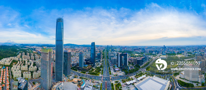 Urban skyline of Dongguan City, Guangdong Province, China