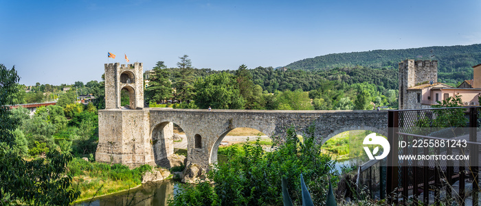 Landscape medieval village Besalu, Catalonia, Spain