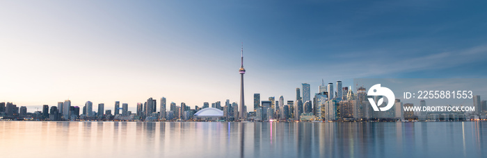 Toronto city skyline at night, Ontario, Canada