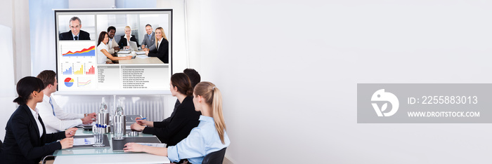 Businesspeople In Video Conference At Business Meeting