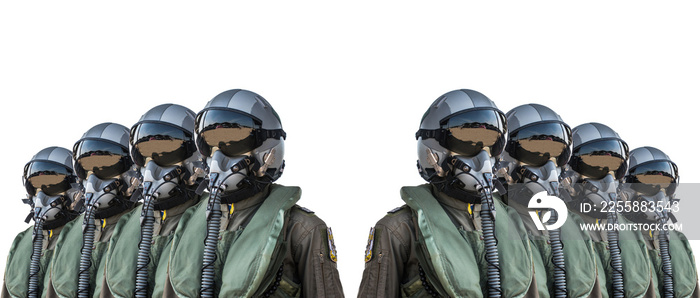 clothing for pilots or pilots suit on white background