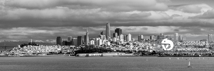 Panorama monochrom Skyline San Francisco