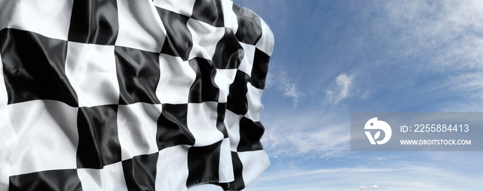 Checkered flag and sky