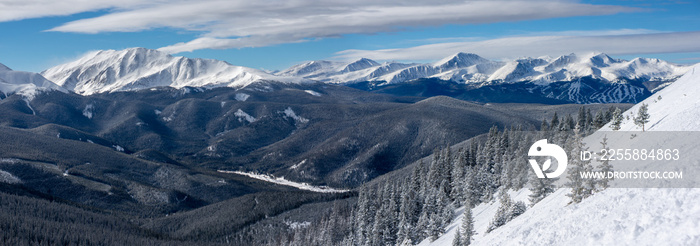 Panoramic View Looking Toward Breckenridge from Keystone’s South Bowl in Colorado