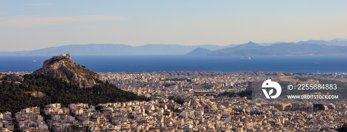 Athens, Greece - Panoramic view of Acropolis and Lycabettus