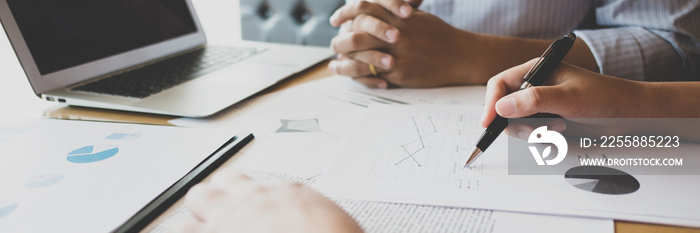 Investor calculating profits on stock market exchange.Investment planing and strategy concept, Financial data analysis graph business