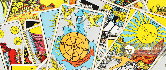 The Tarot cards predict future fortunes.