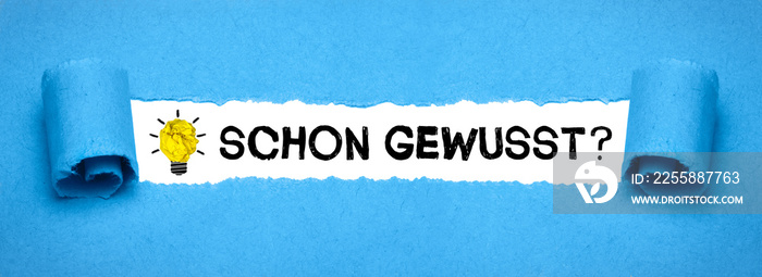 Schon gewusst?