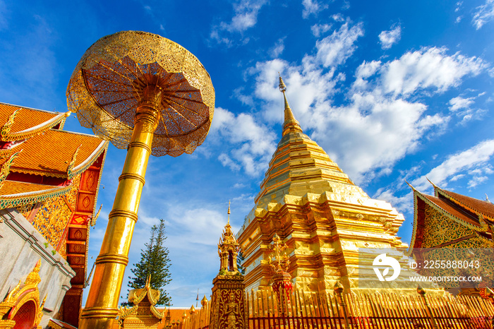 Wat Phra That Doi Suthep is tourist attraction of Chiang Mai, Thailand