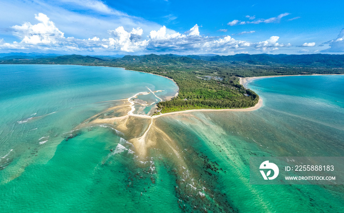 Aerial view of Pakarang Cape in Khao Lak, Thailand