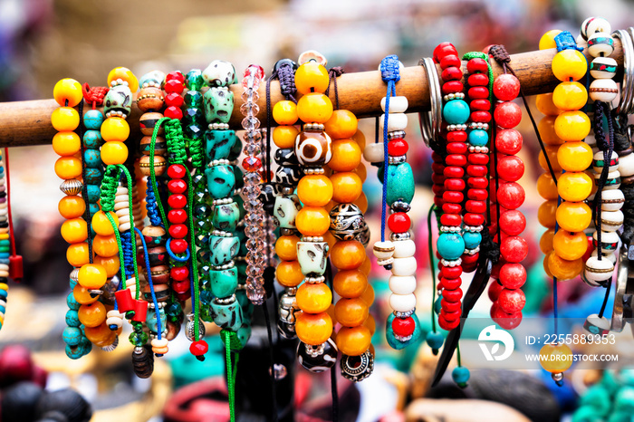 Beads and bracelets on the market in Kathmandu