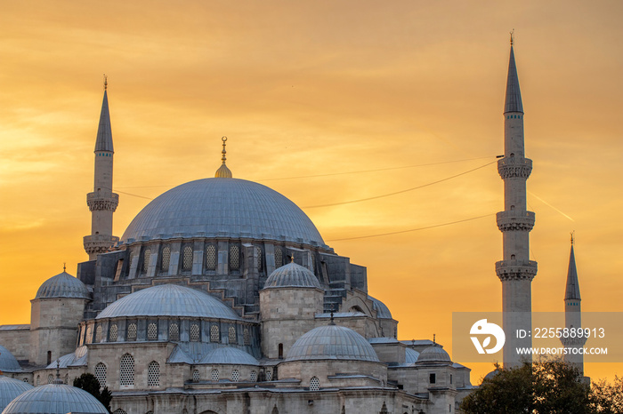 Suleymaniye Mosque. istanbul symbol icon structures.