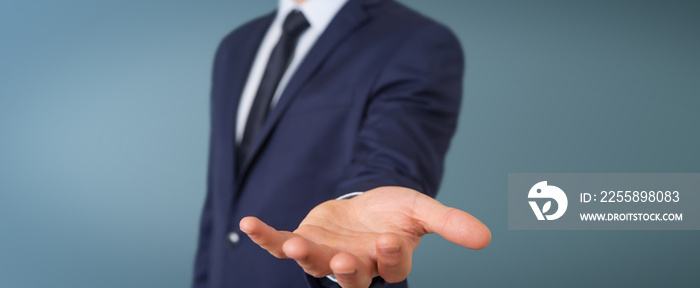 Businessman showing empty hands